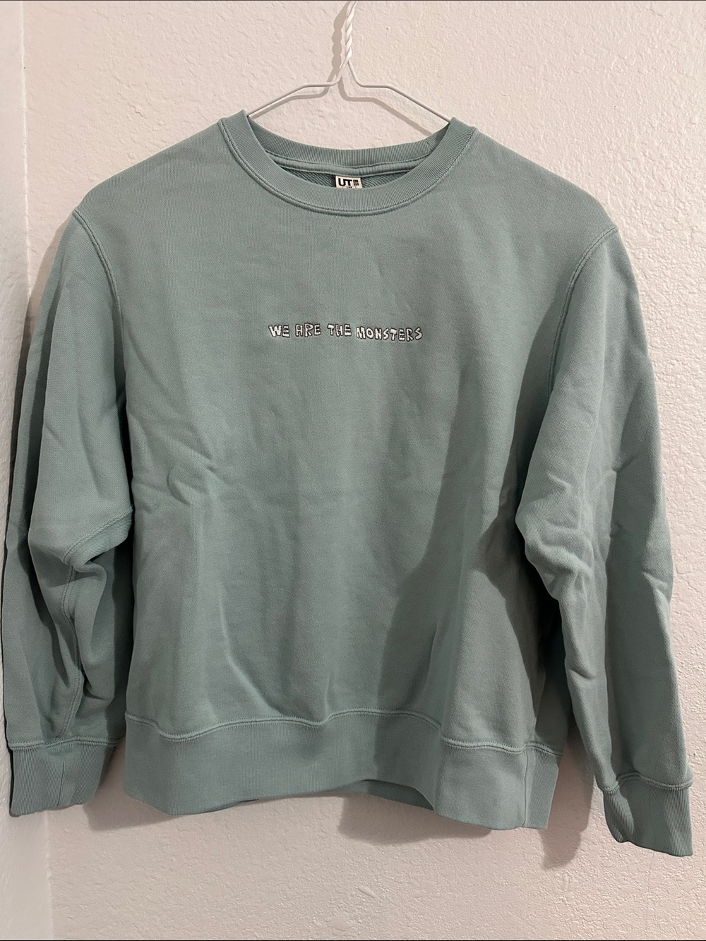 Uniqlo Light Green 'We Are The Monsters' Crewneck Sweatshirt